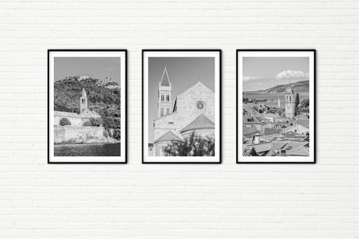 Croatia Architecture - Set of Three Black and White Photos